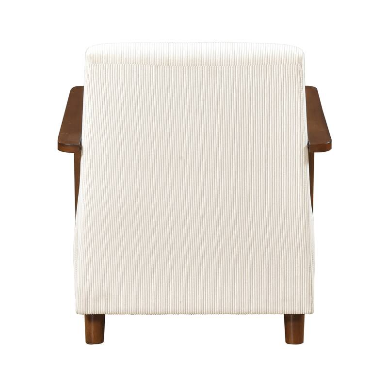 Fedora 28" Corduroy Accent Chair - Solid Wood Arms and Legs
