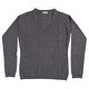 preview thumbnail 4 of 4, Cashmere Blend Grey V-Neck Sweater