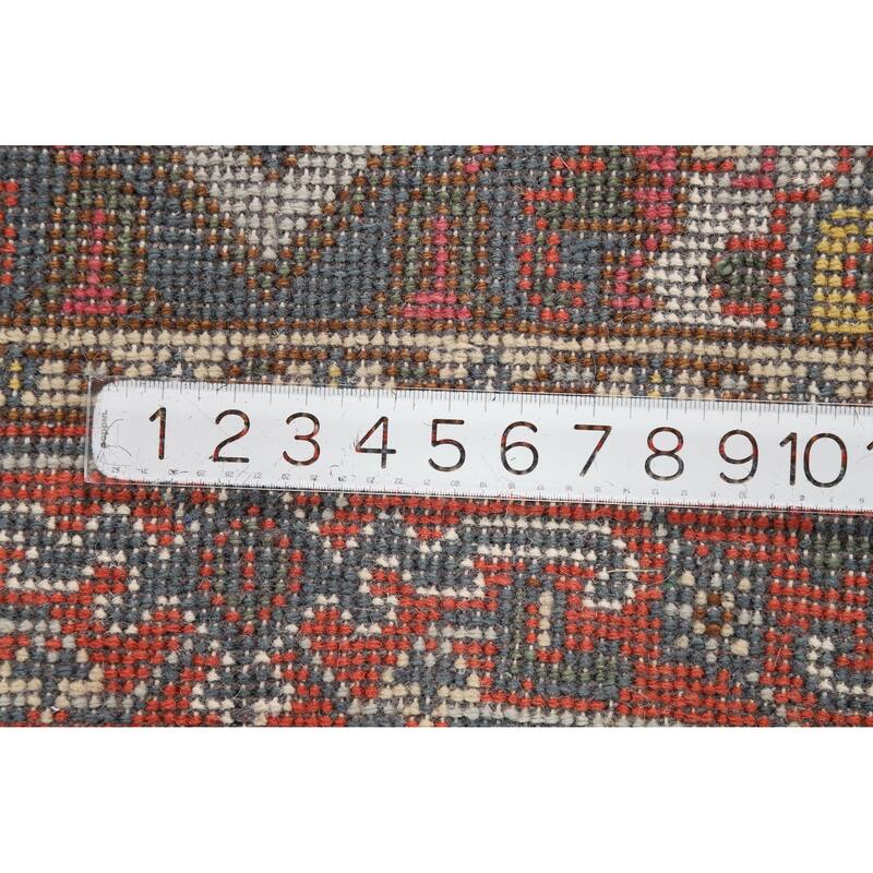 Hand Knotted Oriental 100% Wool Carpet Traditional Medallion Greys & Charcoal Heriz (serapi) Area Rug - 5' 1'' X 2' 11''