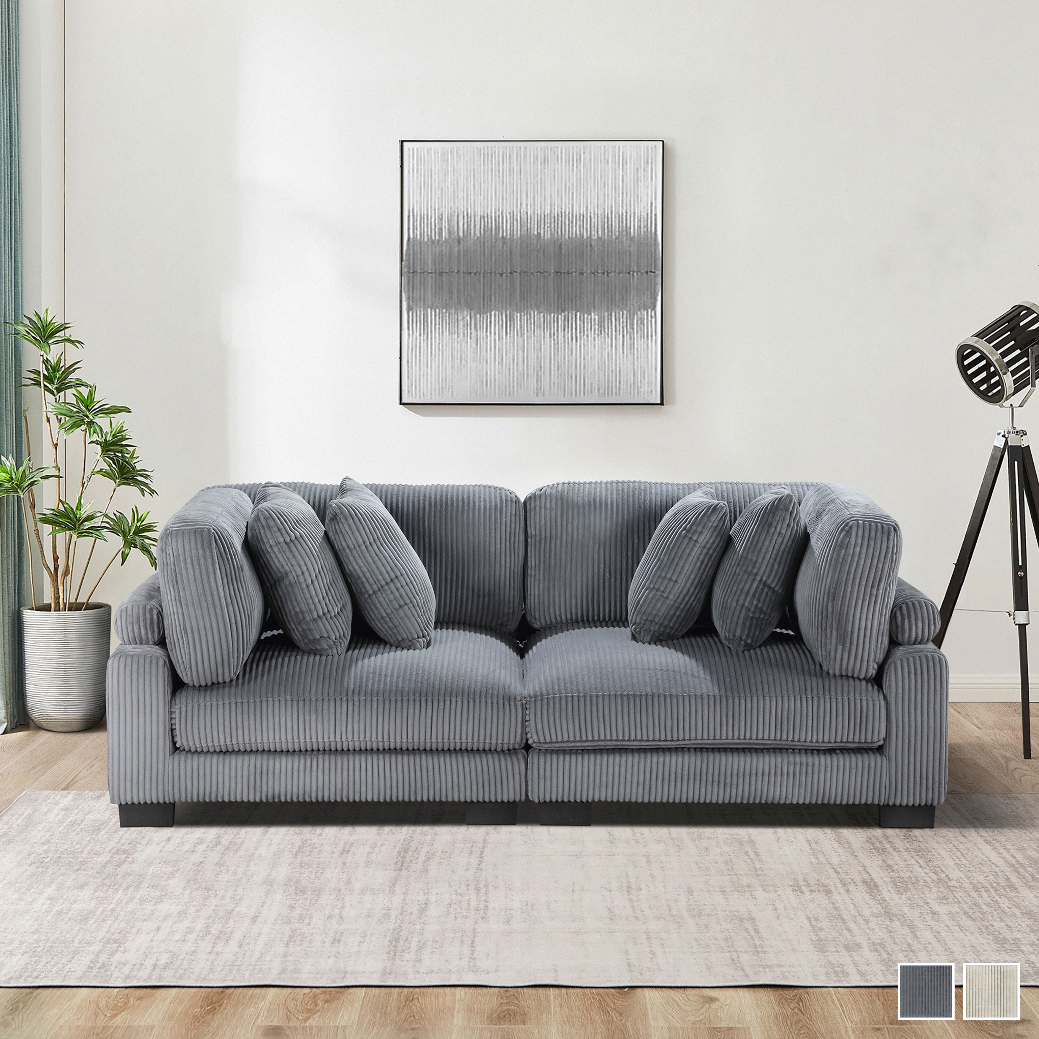 Fremont & Park Braidy Corduroy Upholstered Living Room Loveseat