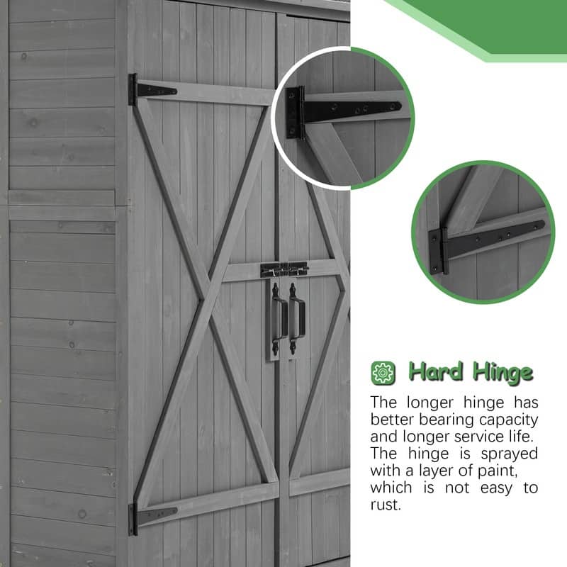 Outdoor Shed with Lockable Door & Detachable Shelves,Storage Cabinet