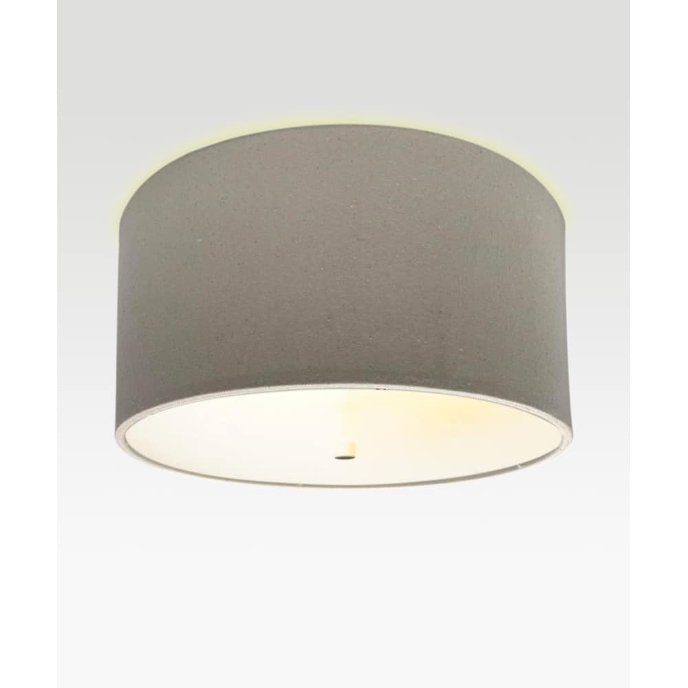 Moderne Flush Mount Conversion Kit 14"w Light Oatmeal Hardback Drum Lampshade - N/A