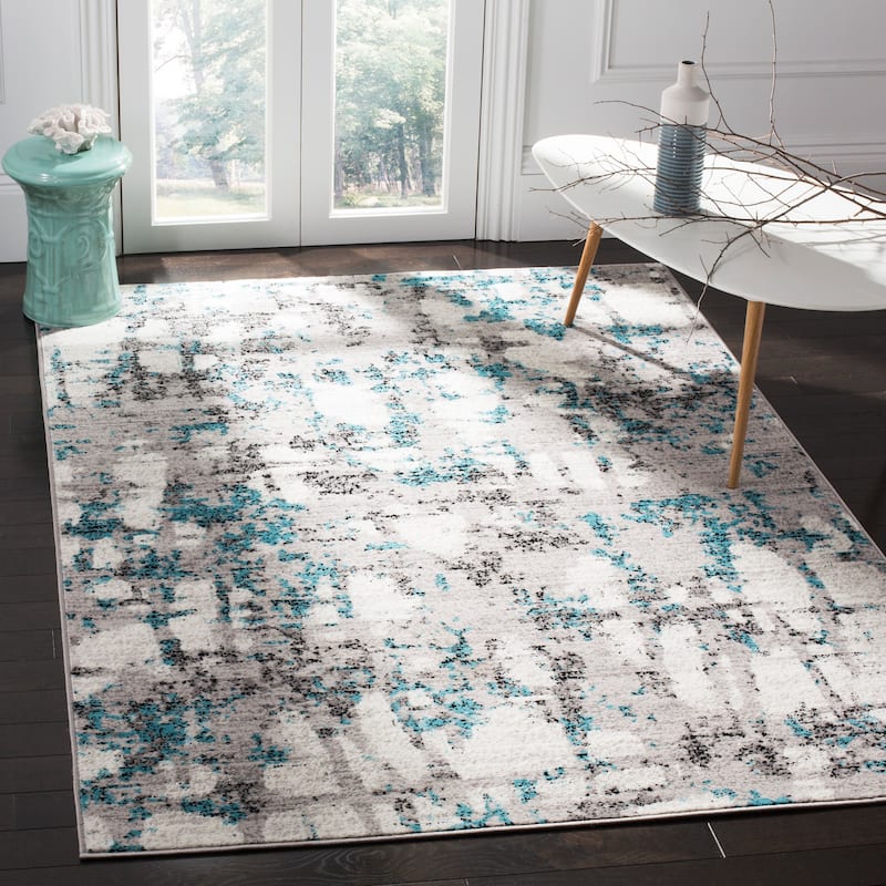 SAFAVIEH Skyler Roumpini Modern Abstract Rug - 5'1" x 7'6" - Grey/Blue