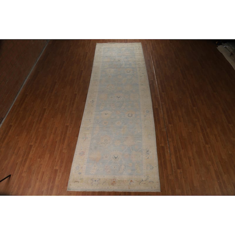 Vegetable Dye Oushak Turkish Runner Rug Hallway Handmade Wool Carpet - 5'3"x 16'0"