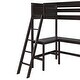 preview thumbnail 7 of 7, Twin Size Loft Bed with Storage Shelves, Wooden Bed with L-shaped Desk, Platform Bed with Ladder and Guardrail, Espresso