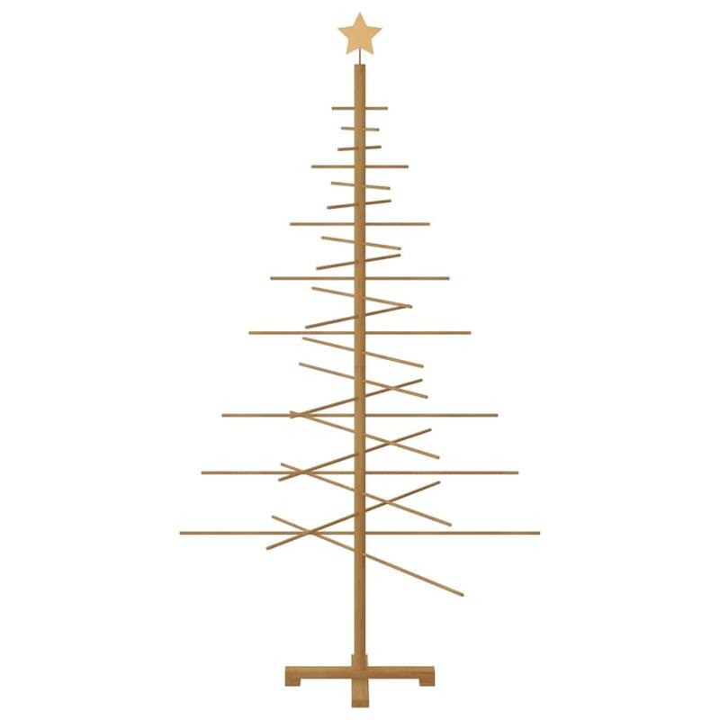 vidaXL Wooden Christmas Tree with Stand Brown bamboo