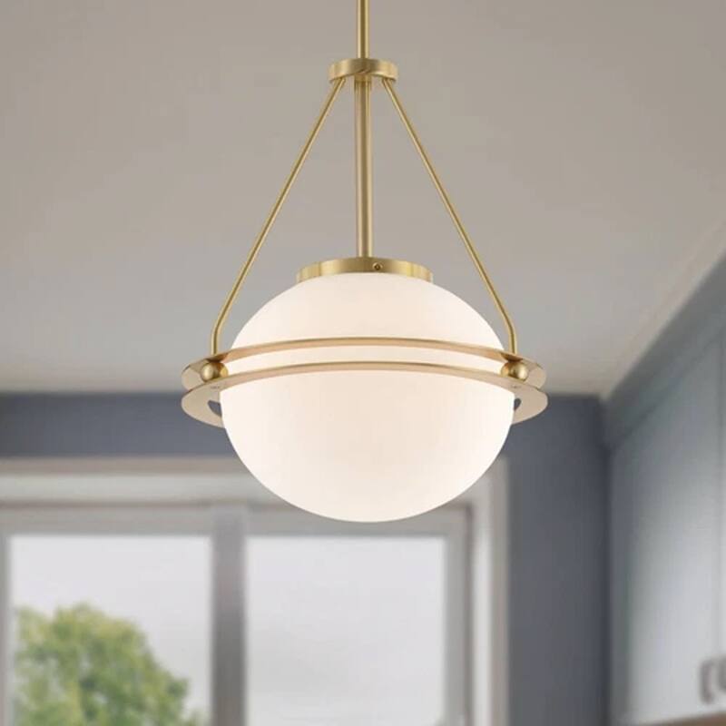 13" Wide Soft Gold Globe Pendant Light - 13" x 19"