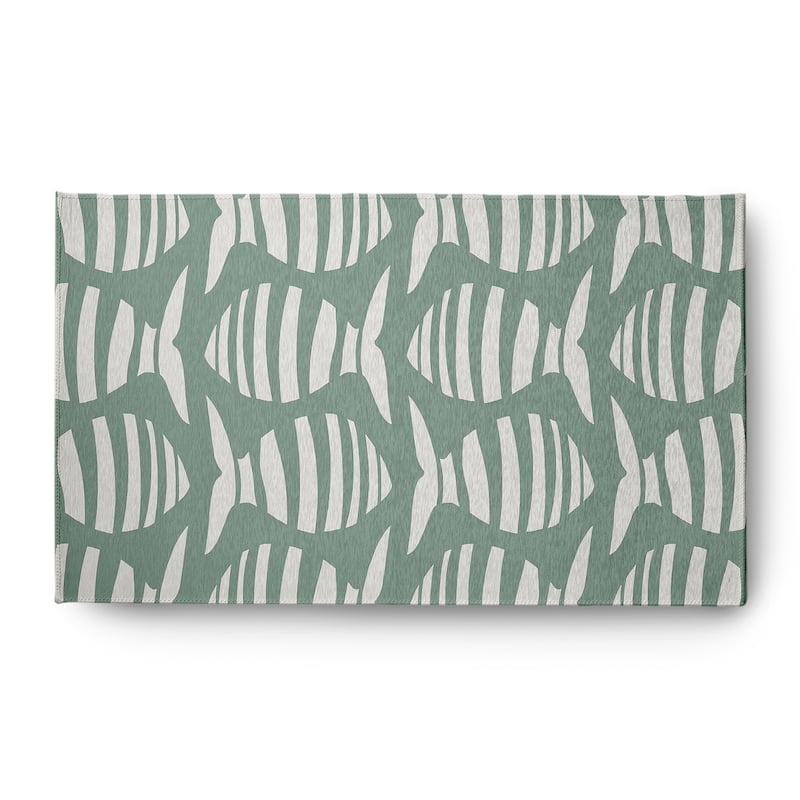 Swimming School Nautical Indoor/Outdoor Rug - Sage - 3' x 5'
