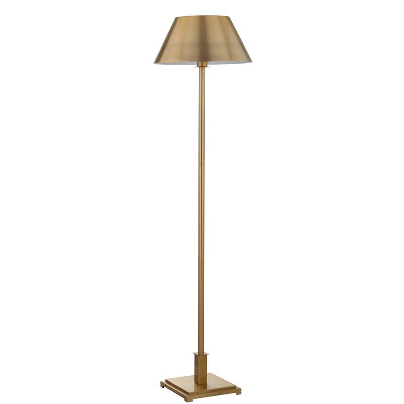 Odette 60" Metal LED Floor Lamp, Brushed Brass by JONATHAN Y - 60" H x 15.75" W x 15.75" D