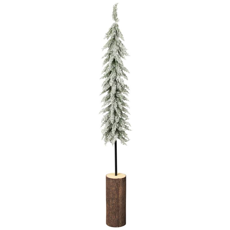 Slim Flocked Downswept Norfolk Pine Artificial Christmas Tree - 5.5' - Unlit