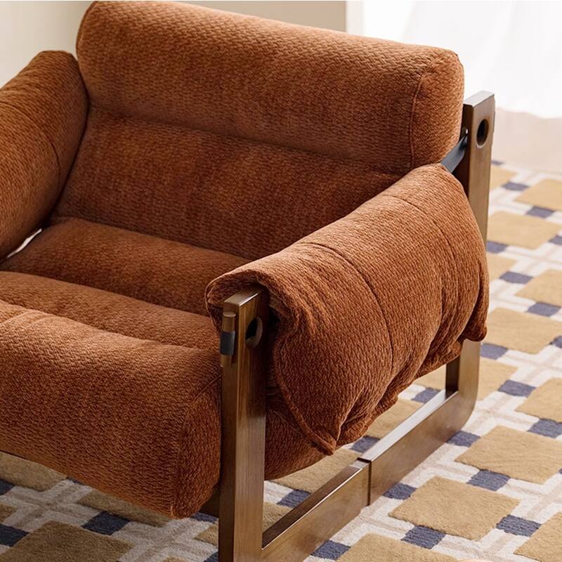 Contemporary Chenille Arm Chair with Cushion Back