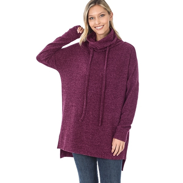 JED Women's Funnel Neck Melange Sweater Tunic Top. Opens flyout.