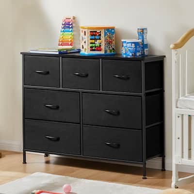 Tall Dresser Storage Tower with 7 Fabric Drawers