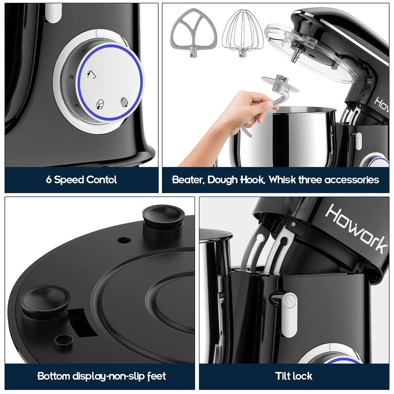 Speed TiltHead, Electric Kitchen Mixer With DishwasherSafe Dough Hook