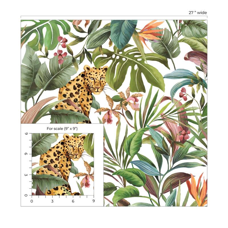 Daisy Bennett Designs Tropical Leopard Peel and Stick Wallpaper