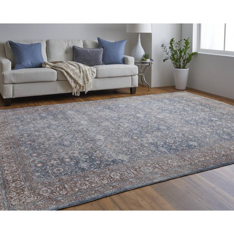 Wepu Power Loomed Floral Traditional Stain Resistant Low Pile Durable Area Rug By HomeRoots - 2' x 3'