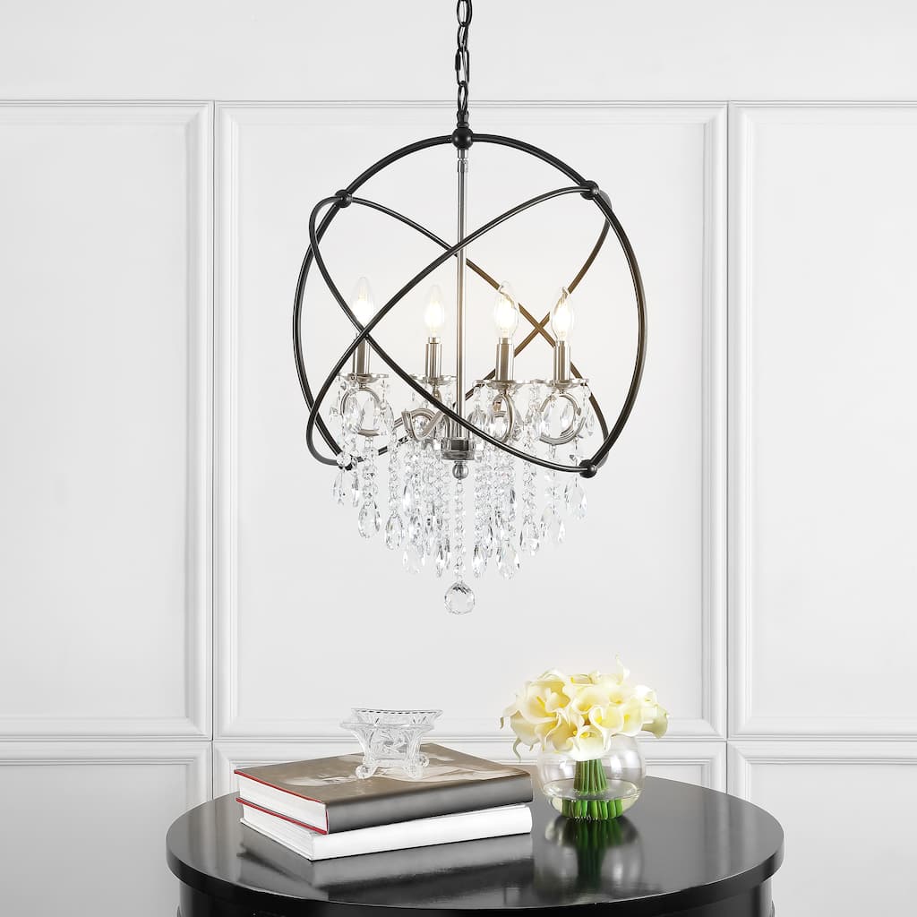 SAFAVIEH Lighting Hildegund Pendant - 20.3"x20.3"x31.5-103.5" - Nickel/Black - 20Wx20Dx80H