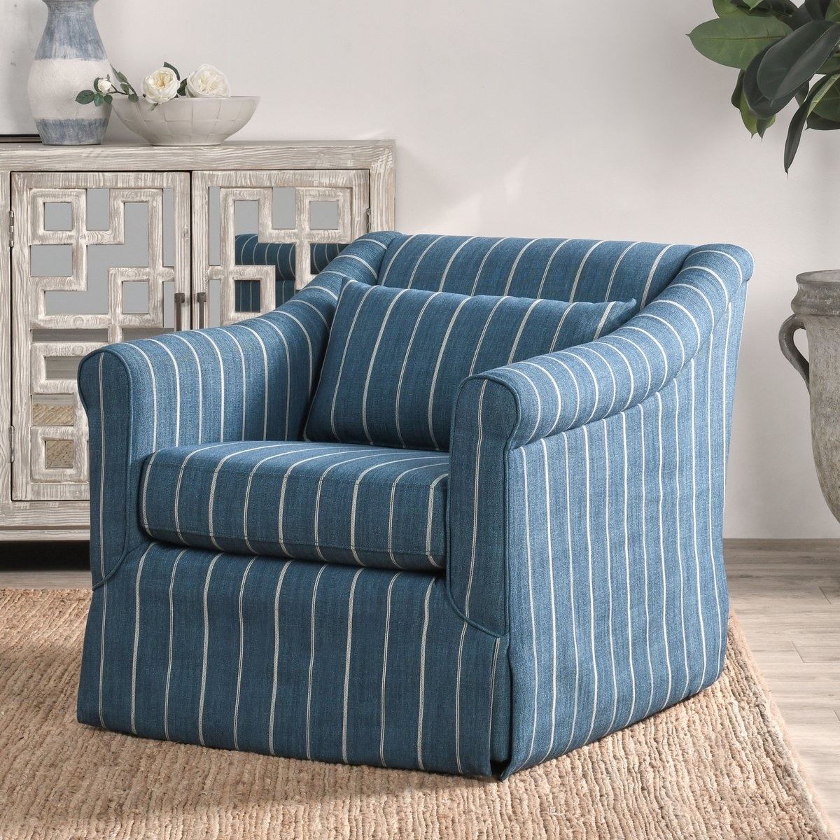 Flax pinstripe online accent chair