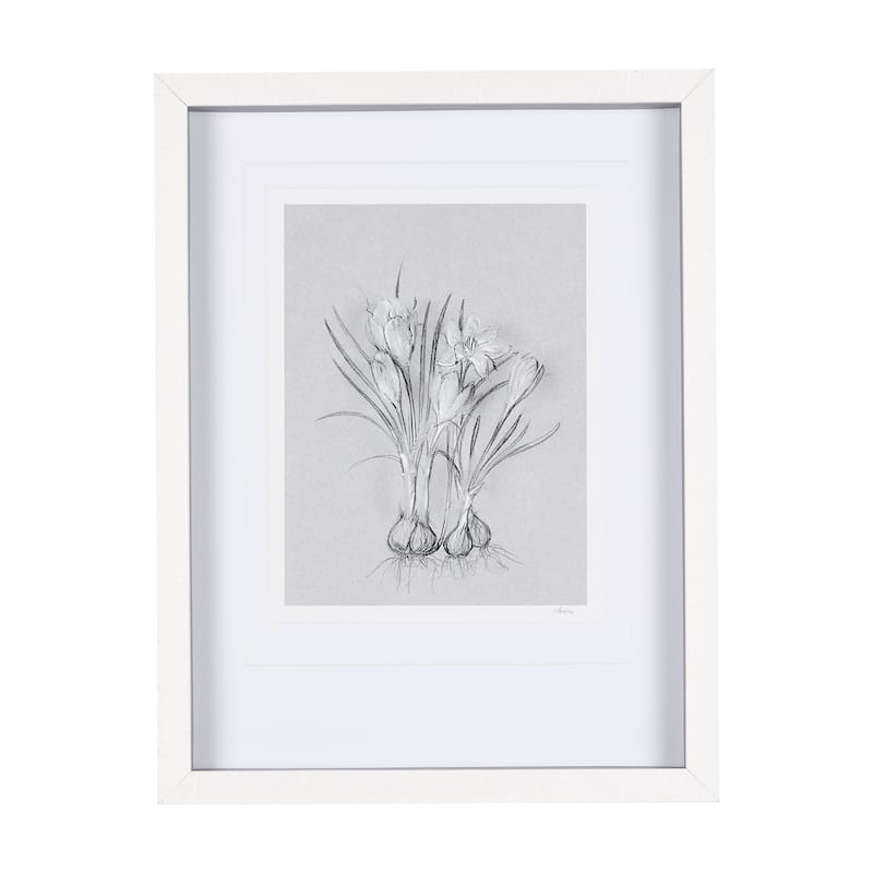 Botanical Sketches V (Grey) Framed Art Print