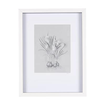 Botanical Sketches V (Grey) Framed Art Print