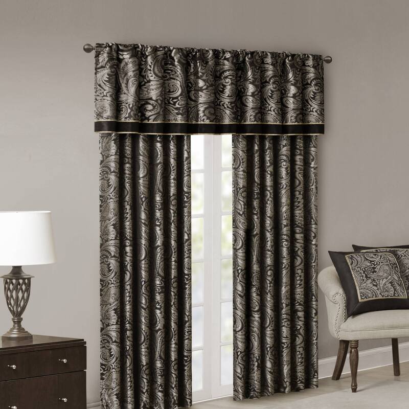 Madison Park Whitman Jacquard Curtain Panel Pair