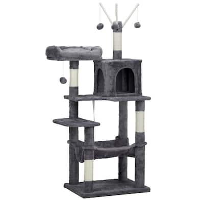 57 inch Cat Tree Cat Tower for Indoor Cats Dark Grey