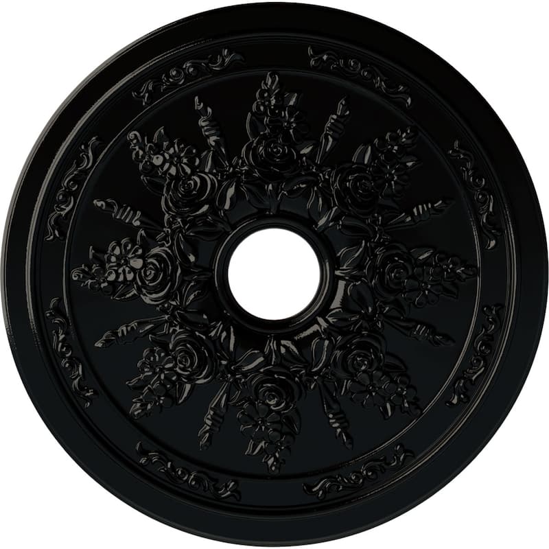 23 5/8"OD x 4"ID x 1 1/2"P Rose and Ribbon Ceiling Medallion
