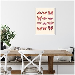 Kate and Laurel Sylvie Vintage Retro Boho Butterflies Framed Canvas by