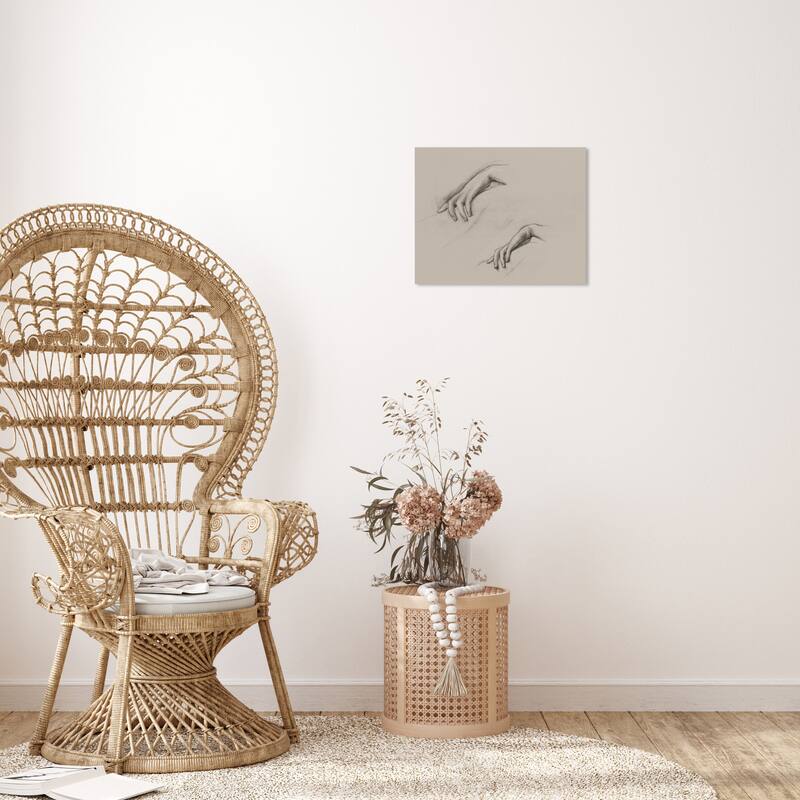 Wynwood Studio Canvas Classic Studies for a Hand in The Godhead Fires Gray and Dark Gray Traditional Wall Art Canvas Print - 20 x 24