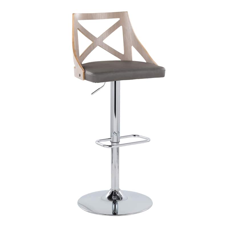 The Gray Barn Charlotte Adjustable Bar Stool with Rounded Rectangular Footrest (Set of 2)