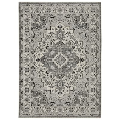 Style Haven Cádiz Compass Medallion Grey/Ivory Area Rug