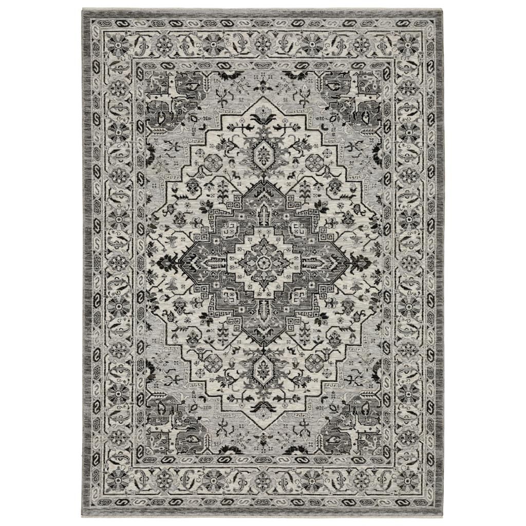 Style Haven Cádiz Compass Medallion Grey/Ivory Area Rug