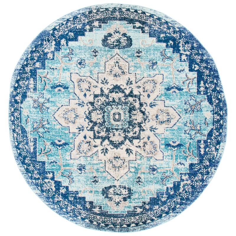 SAFAVIEH Madison Diederike Boho Medallion Distressed Rug