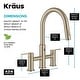 preview thumbnail 67 of 86, KRAUS Oletto Bridge Kitchen Faucet with 2-Function Pull-Down Sprayhead