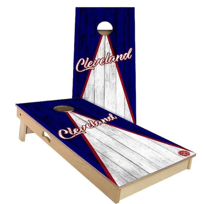 Cleveland Triangle Baseball Outdoor Cornhole Board Set - Backyard 2x4 - NO Accessories