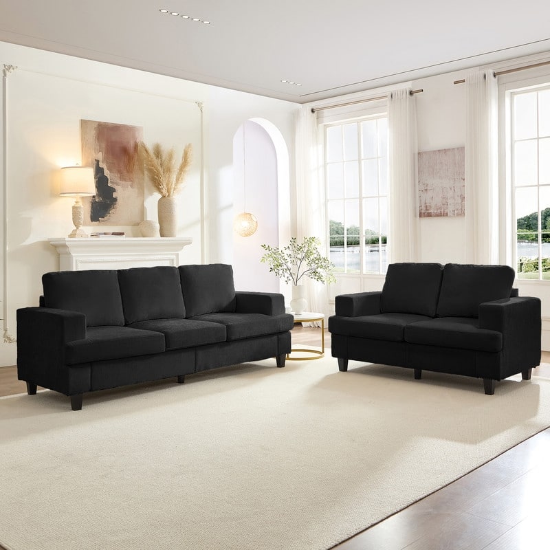 Mixoy Chenille 3 Piece Living Room Sofa Set,3-Seat Sofa/Loveseat/Armchair Sofa Sets,Modular Sectional Couch Furniture Sets