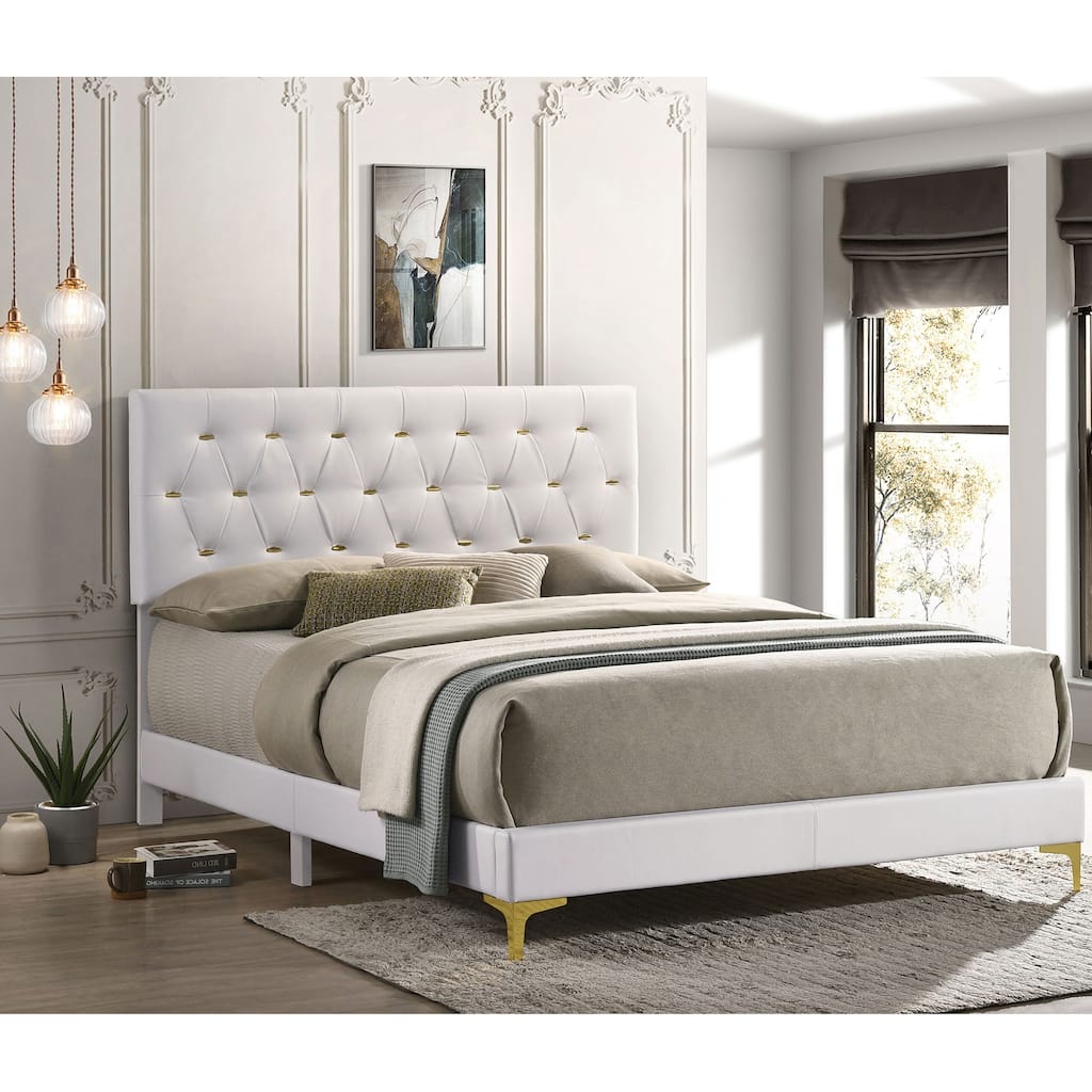James White Upholstered Queen Panel Bed
