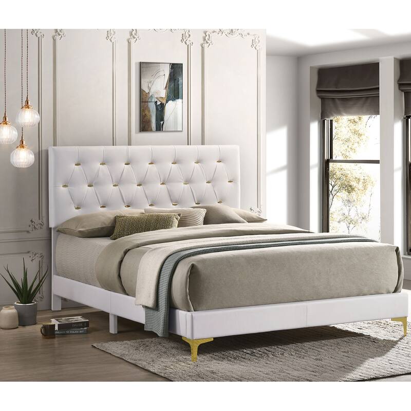James White Upholstered Queen Panel Bed