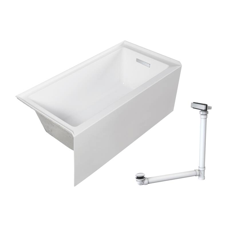 Transolid UATLN603222-R Unity AFR 60" x 32" Three Wall Alcove Acrylic - White / Polished Chrome