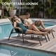preview thumbnail 32 of 62, Set of 4 Lounge Chairs Outdoor Chaise Lounge with Arms and Adjustable Back
