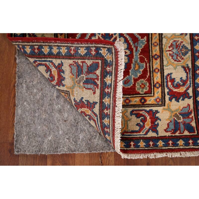 Red Kazak Runner Rug Hand-Knotted Hallway Wool Carpet - 2'1" x 6'1"
