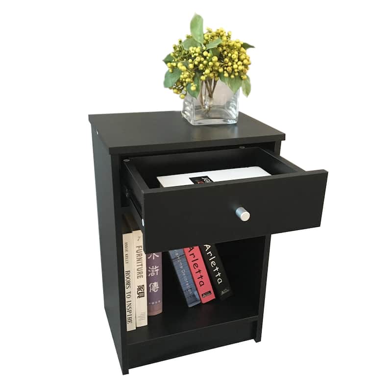 Round Handle NightStand with One Drawer