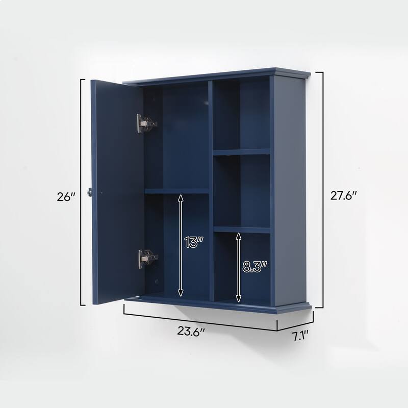 Bathroom Wall Cabinet with Soft-Closing Hinges, MDF Construction, and Versatile Storage for Home or Office Use