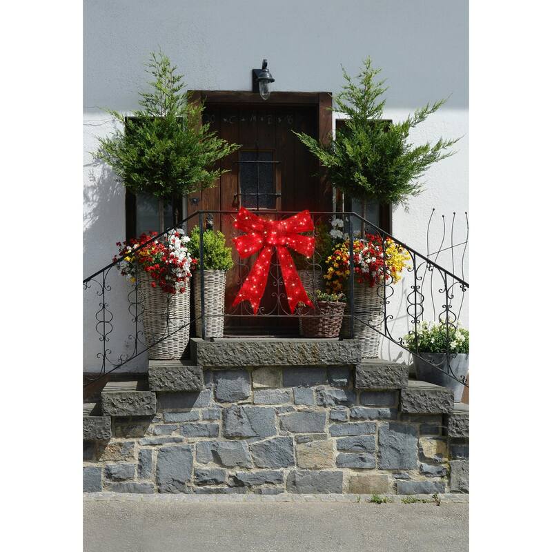 LED Lighted Bow Christmas Wall Decoration - 30"