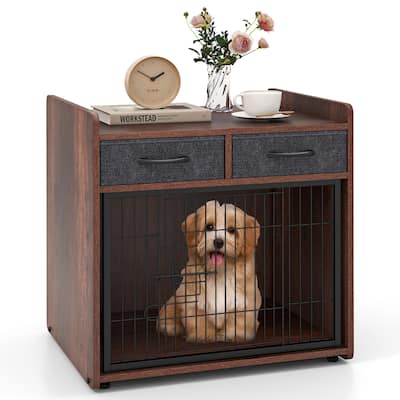 Gymax Industrial Dog Crate Indoor Doge Kennel w/Wide Countertop 2