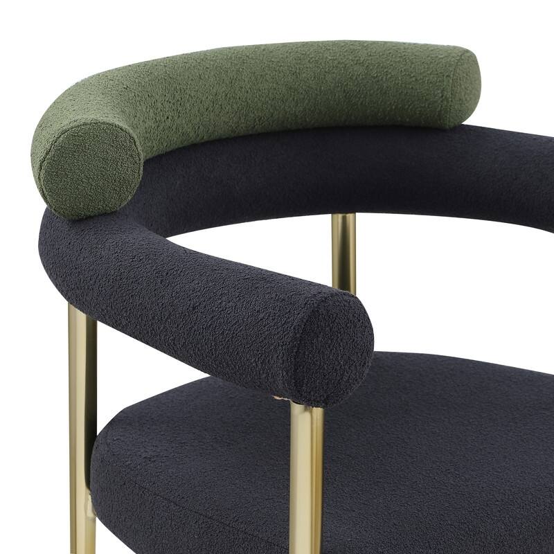 Mid-Century Modern Upholstered Dining Chairs with Metal Legs Set of 2