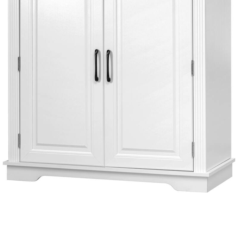 71"Tall Kitchen Pantry Cabinet with 3 Pull Out Cabinet Organizers,Cabinet with 6 Door Shelves,2 Drawers,Freestanding Cupboard