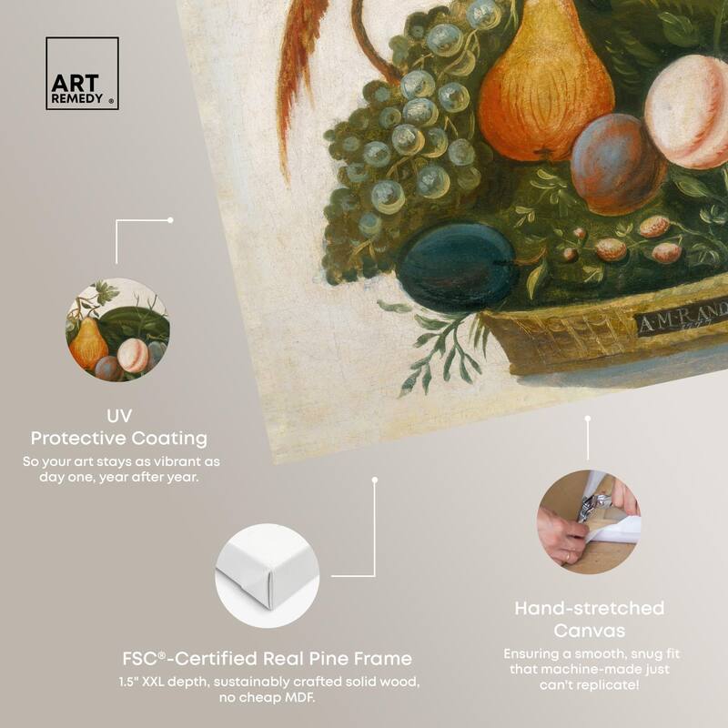 Randall Fruit with Parrot 1777 Canvas by Art Remedy, Gallery Wrapped