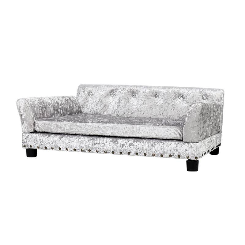 Orthopedic Pet Sofa Bed Deluxe Dutch Velvet Upholstered Dog Couch Bed