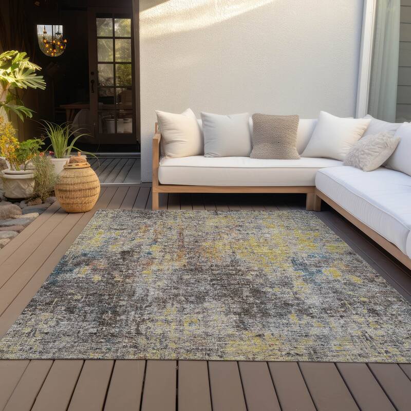 Machine Washable Indoor/ Outdoor Chantille Solid Ombre Rug